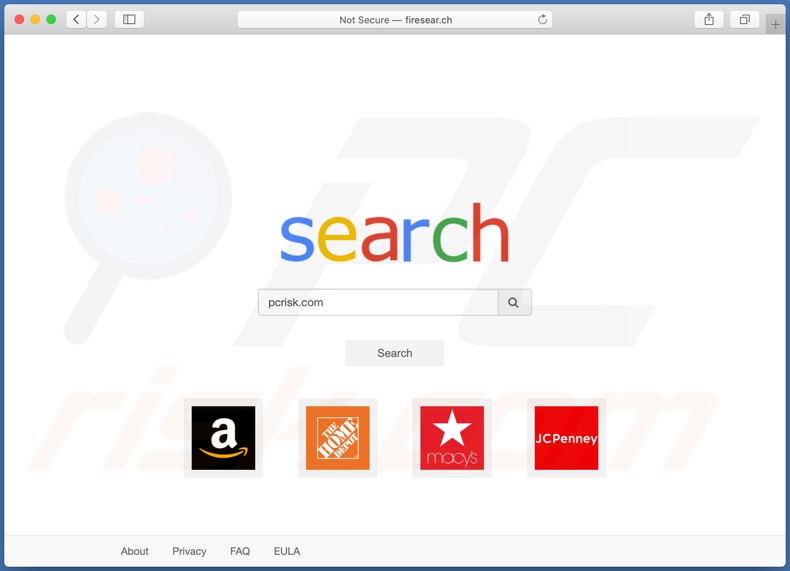 Fire Search dirottatore del browser su un computer Mac