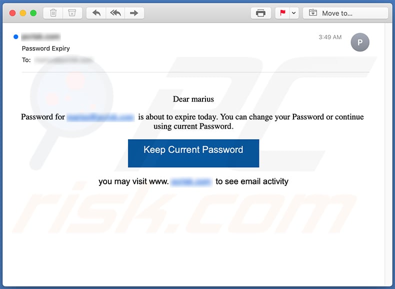 Un'altra email di spam basata sulla scadenza della password (2021-02-08)