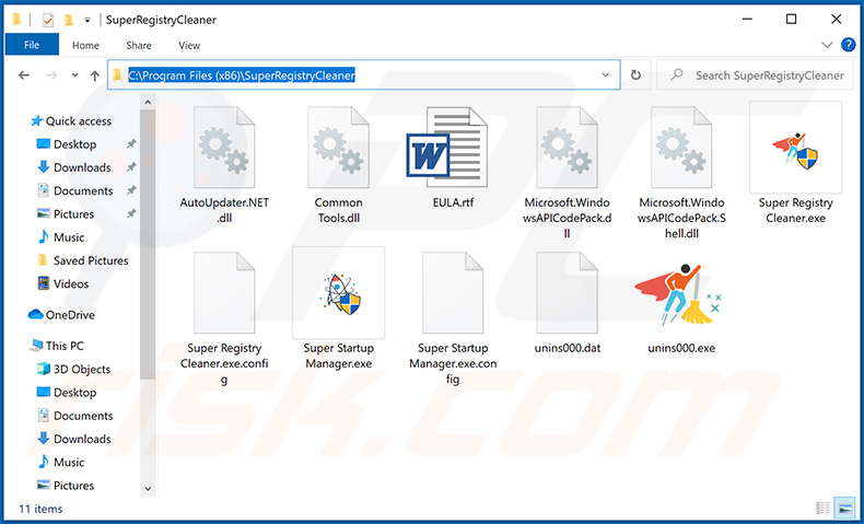 File dell'applicazione indesiderata SuperRegistryCleaner