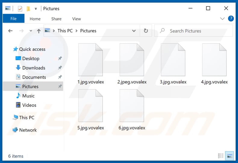 File crittografati da Vovalex ransomware (estensione .vovalex)