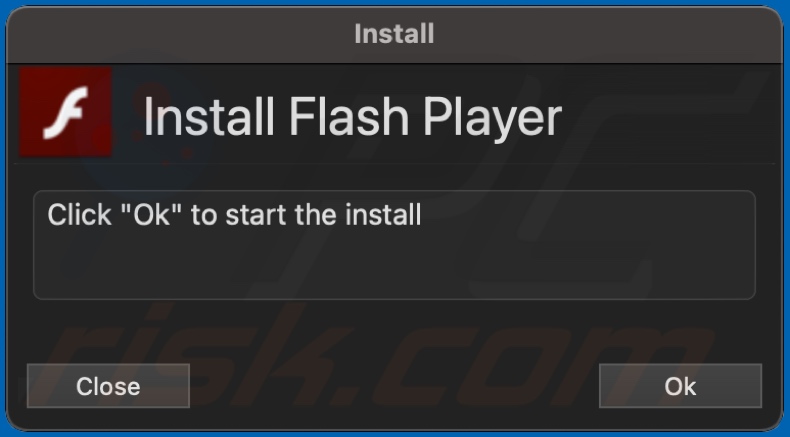 Programma di installazione ingannevole (falso programma di aggiornamento di Flash Player) che promuove l'adware Convuster (step 2)
