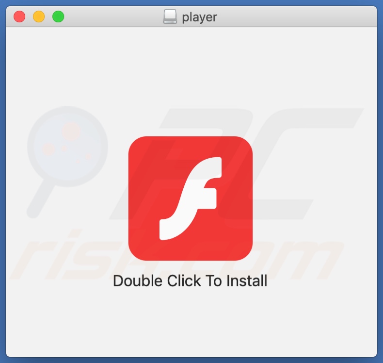 Programma di installazione ingannevole (falso programma di aggiornamento di Flash Player) che promuove l'adware Convuster (step 1)