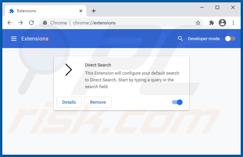 Rimozione di search-direct.net dalla Google Chrome extensions