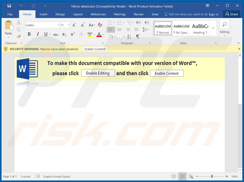 obliquerat malware documento dannoso utilizzato per diffondere obliquerat 1