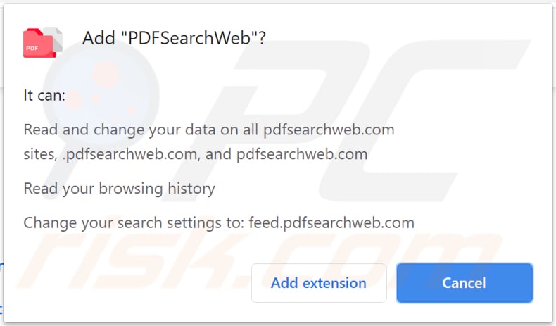 pdfsearchweb browser hijacker notifiche