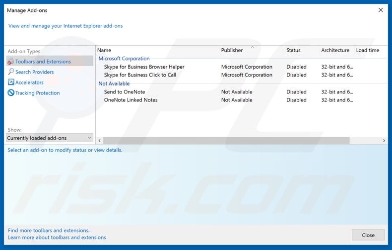 Rimozione di pushails[.]com ads da Internet Explorer step 2