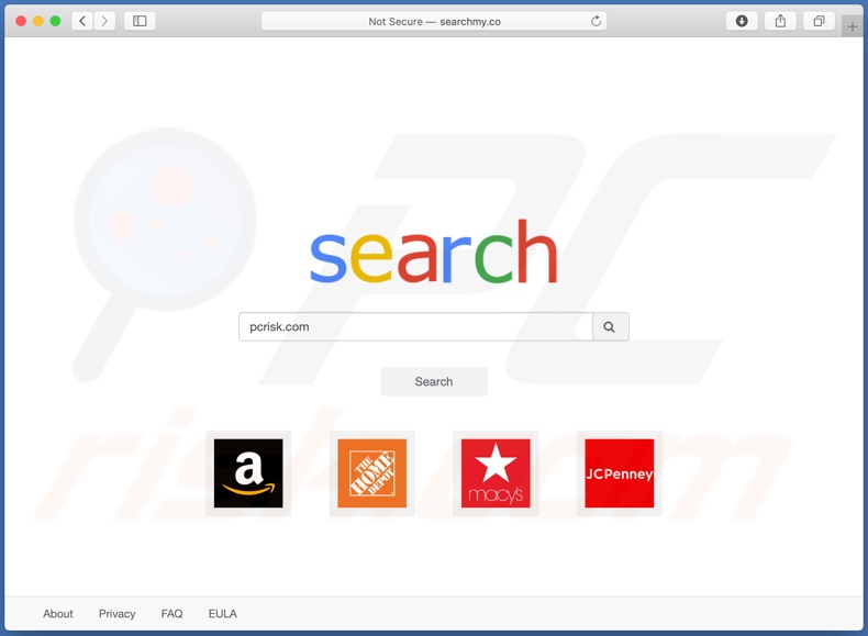 searchmy.co dirottatore del browser su un computer Mac