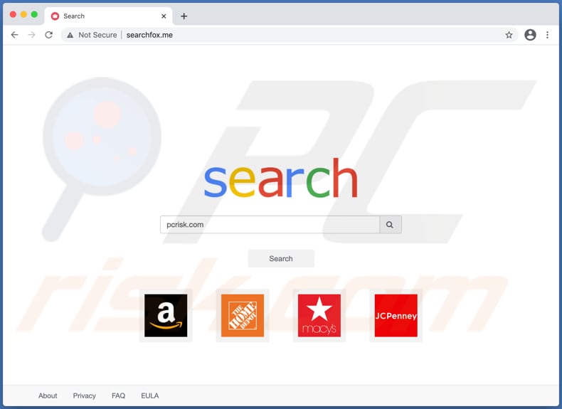 searchfox.me dirottatore del browser su un computer Mac