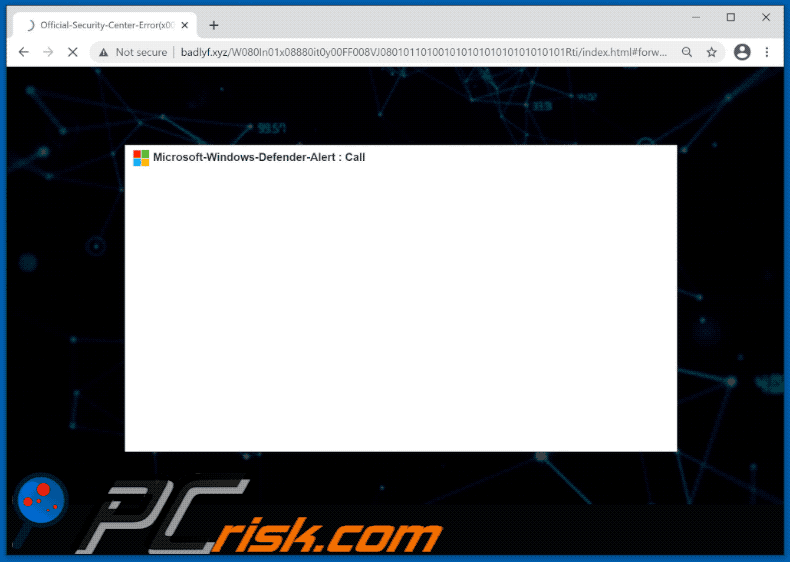 Aspetto della truffa  Firewall Spyware Alert (GIF)