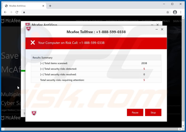 McAfee Tollfree supporto tecnico truffa