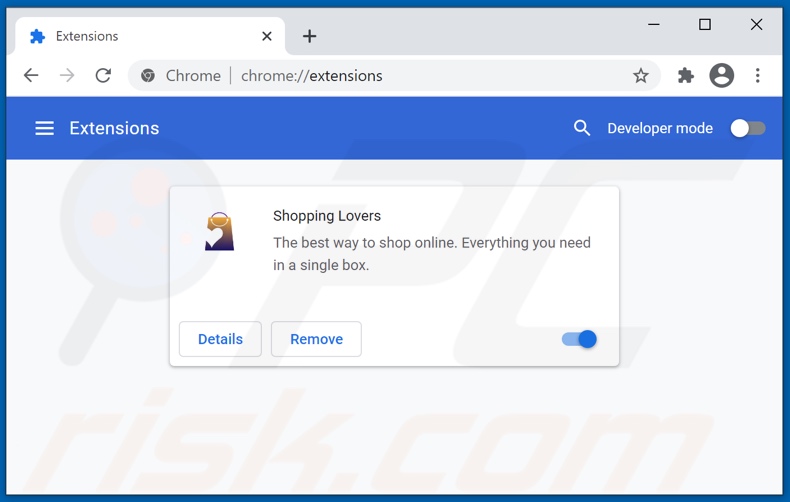 Rimuovere Shopping Lovers da Google Chrome step 2