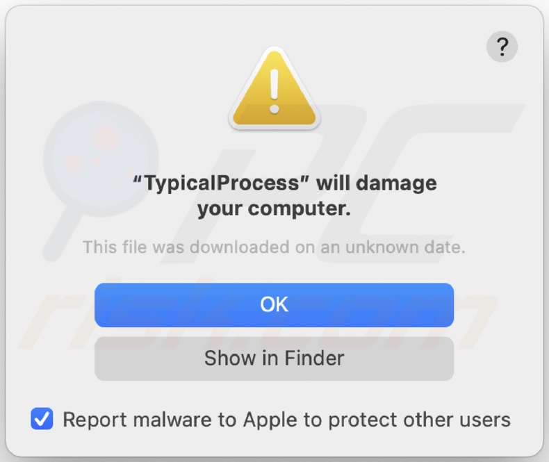 TypicalProcess adware pop-up