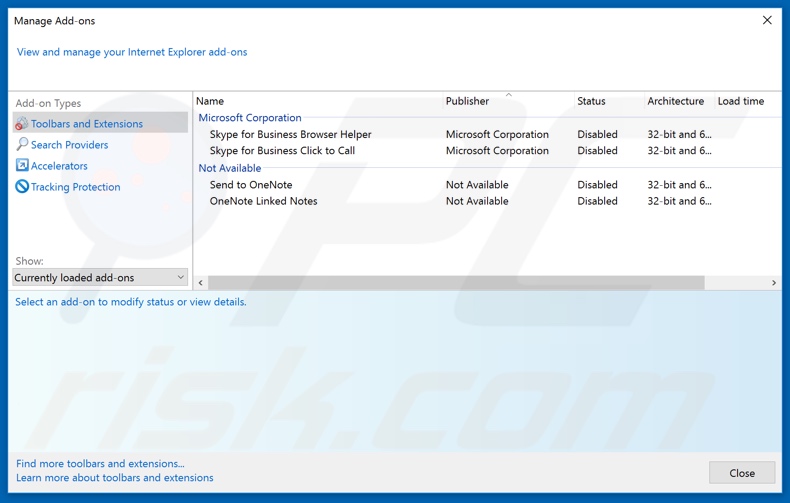 Rimozione delle estensioni di Internet Explorer relative a websearches.club