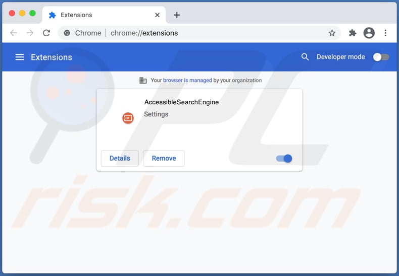 AccessibleSearchEngine dirottatore del browser su un computer Mac