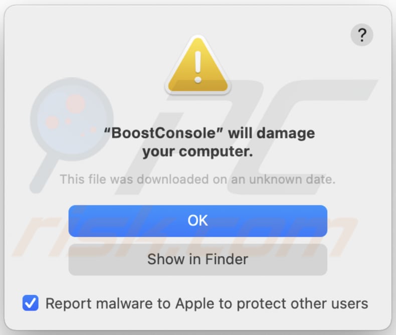 pop-up adware boostconsole che può apparire durante l'installazione di boostconsole