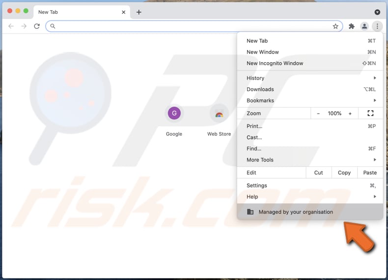 conf search browser hijacker aggiunge la funzionalità gestita dalla tua organizzazione