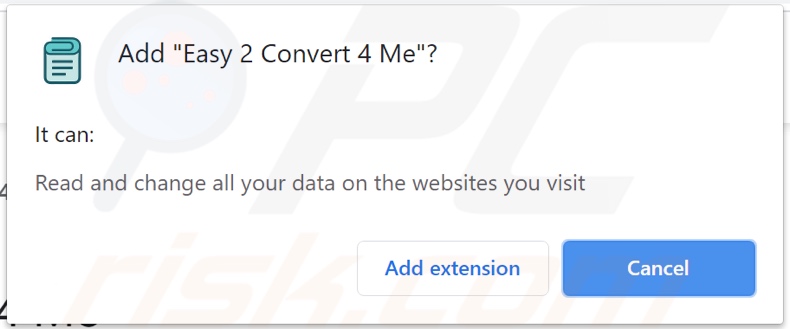 Easy 2 Convert 4 Me adware che chiede i permessi