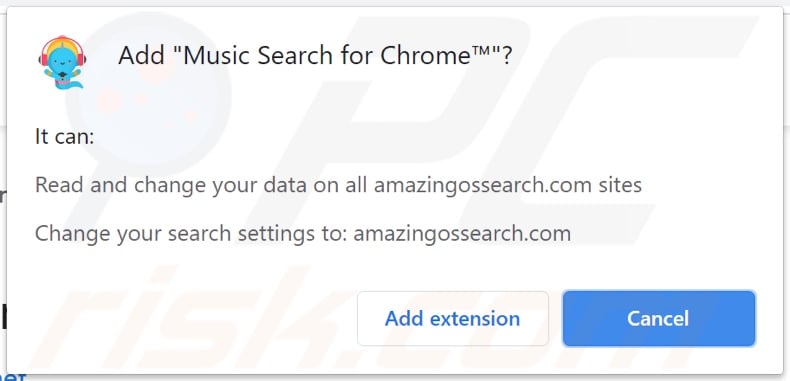 Music Search per il dirottatore del browser Chrome che richiede varie autorizzazioni