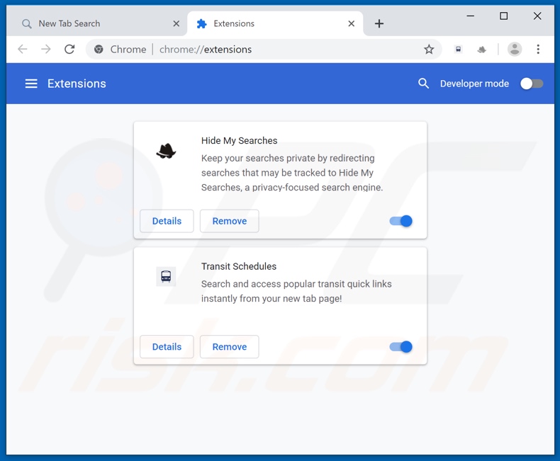 Rimozione delle estensioni di Google Chrome relative a nearme.io