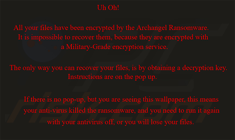 Screenshot dello sfondo del desktop utilizzato da questa variante del ransomware Nitro (2021-05-04)