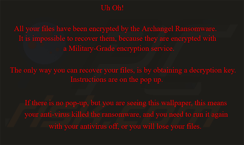 Screenshot dello sfondo del desktop utilizzato da questa variante del ransomware Nitro (2021-05-04)