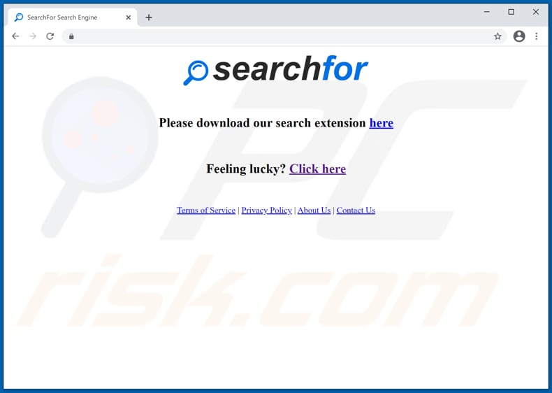 Sito web utilizzato per promuovere il dirottatore del browser SearchFor