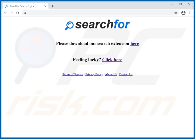 Sito web utilizzato per promuovere il dirottatore del browser SearchFor