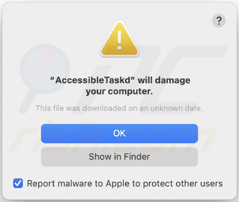 AccessibleTask adware che rileva pop-up