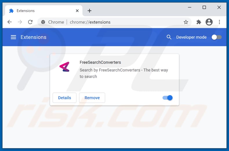 Rimozione delle estensioni di Google Chrome relative a freesearchconverters.com