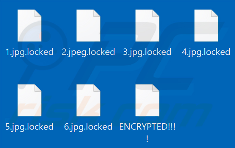 Screenshot dei file crittografati da un'altra variante del ransomware Chaos (estensione 