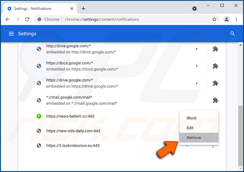 Disabilitazione delle notifiche del browser nel browser web Google Chrome (PC)