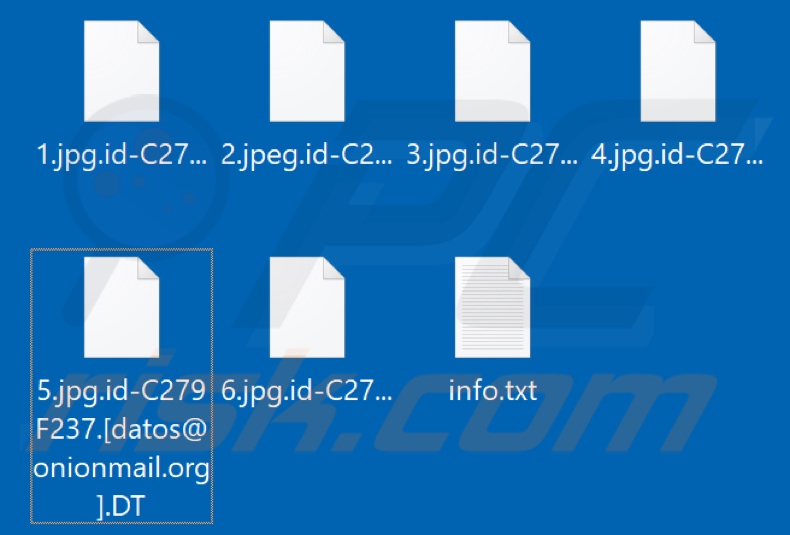 File crittografati dal ransomware DT (estensione .DT)