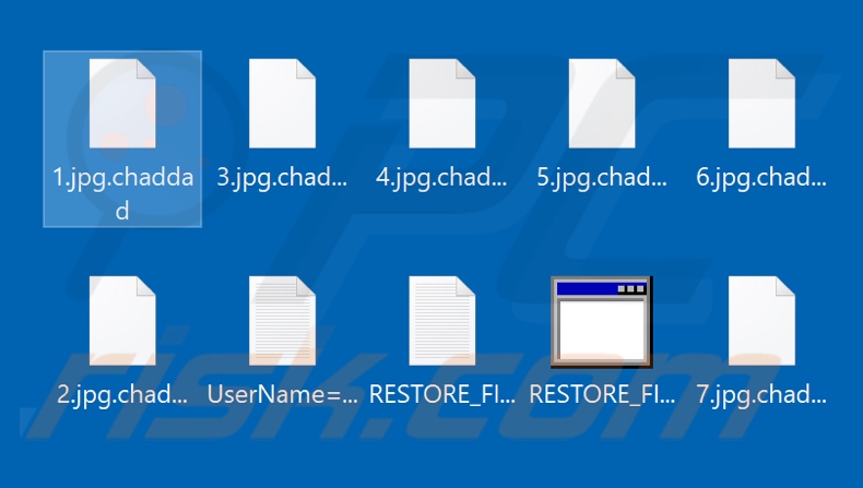 Screenshot dei file crittografati dal ransomware Haron (estensione 