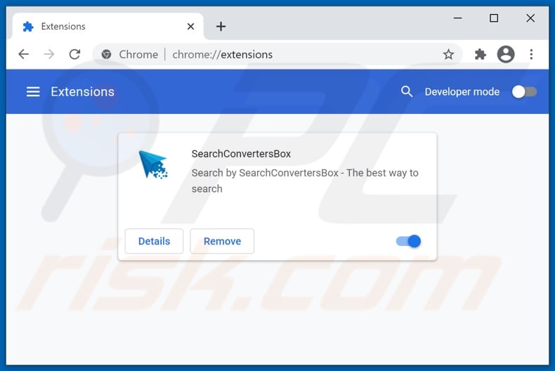 Rimozione delle estensioni di Google Chrome relative a searchconvertersbox.com