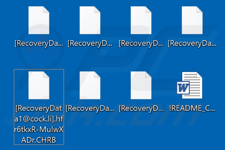 File crittografati dal ransomware CHRB (estensione .CHRB)