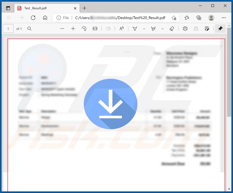 Allegato dannoso distribuito tramite Coronavirus Traccia e traccia un documento PDF dannoso