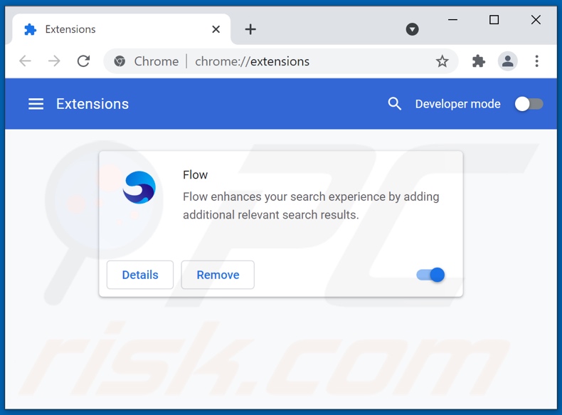 Rimozione degli annunci di Flow da Google Chrome step 2