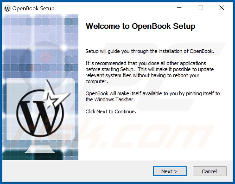 Programma di installazione di adware OpenBook