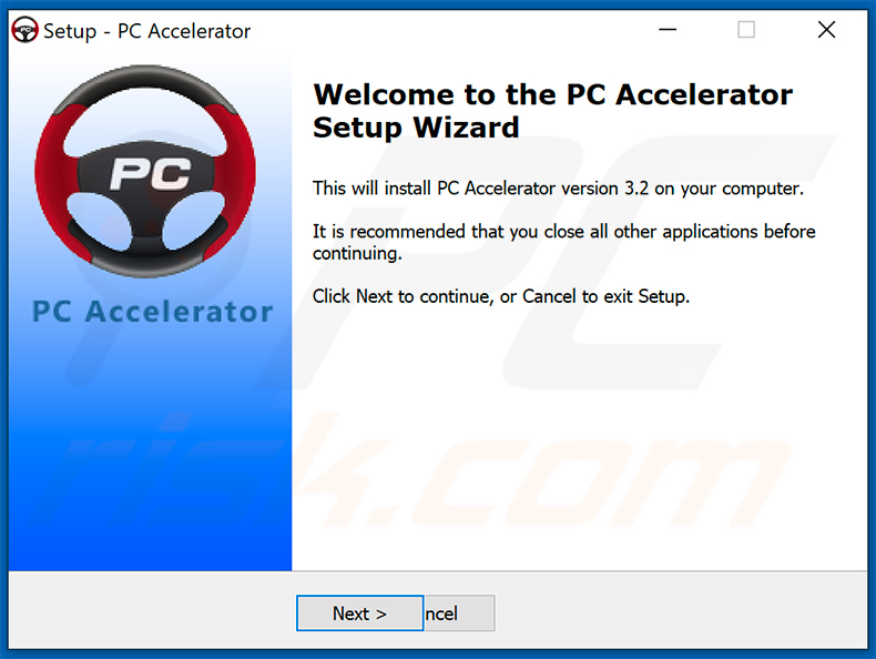 Configurazione del programma di installazione dell'applicazione indesiderata di PC Accelerator