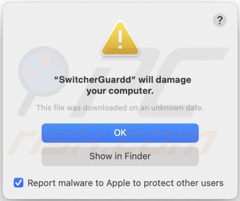 pop-up adware di switcherguard che appare durante l'installazione di switcherguard