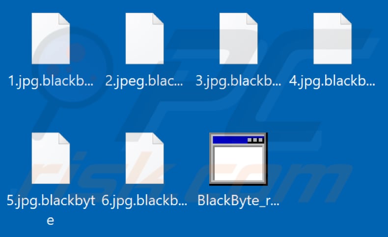 File crittografati dal ransomware BlackByte (estensione .blackbyte)