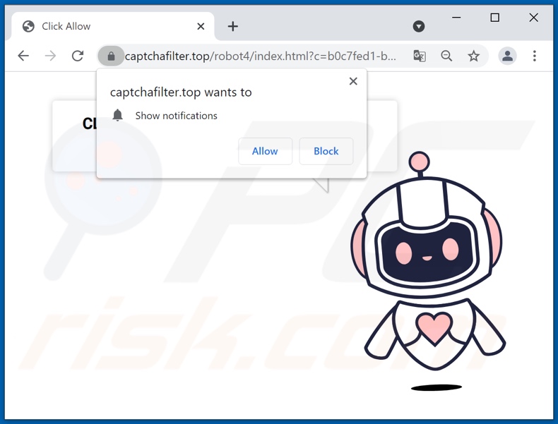 captchafilter[.]top reindirizzamenti popup 