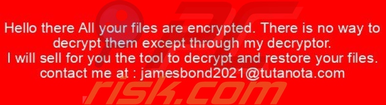 Sfondo del ransomware JamesBond