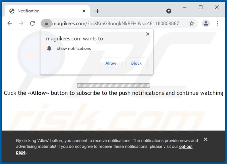 mugrikees[.]com reindirizzamenti pop-up