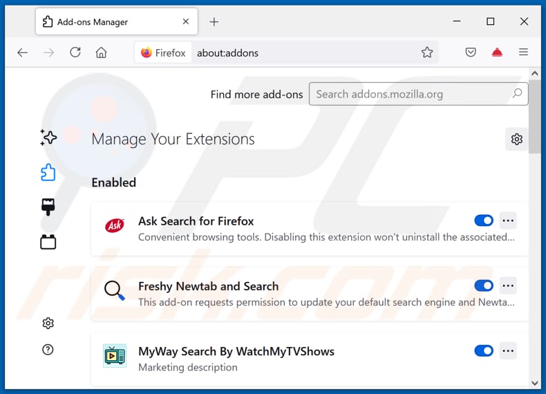 Rimozione delle estensioni di Mozilla Firefox relative a mysearchconverters.com