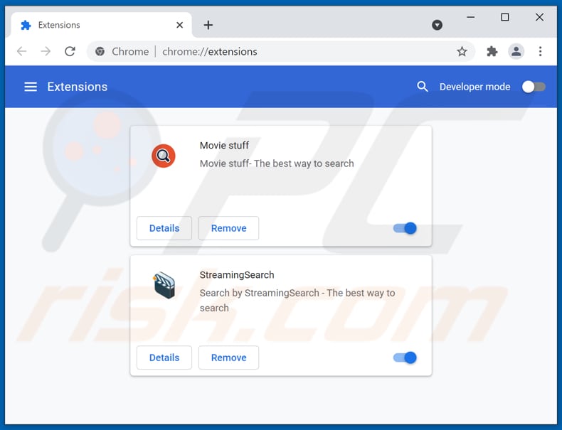 Rimozione di ourhypewords[.]com ads da Google Chrome step 2
