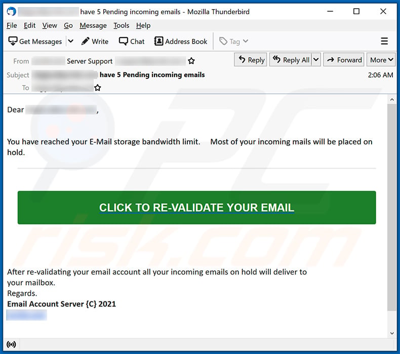 Un altro esempio di spam a tema email cluster che promuove un sito identico (2021-09-02)