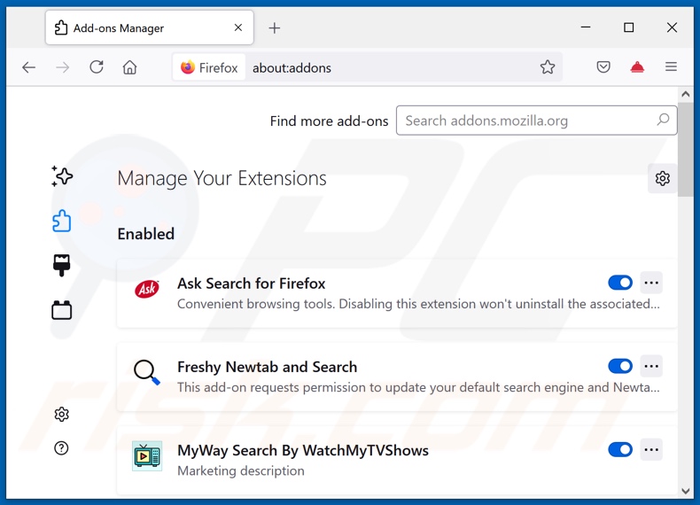 Rimozione delle estensioni di Mozilla Firefox relative a searchconvertersonline.com