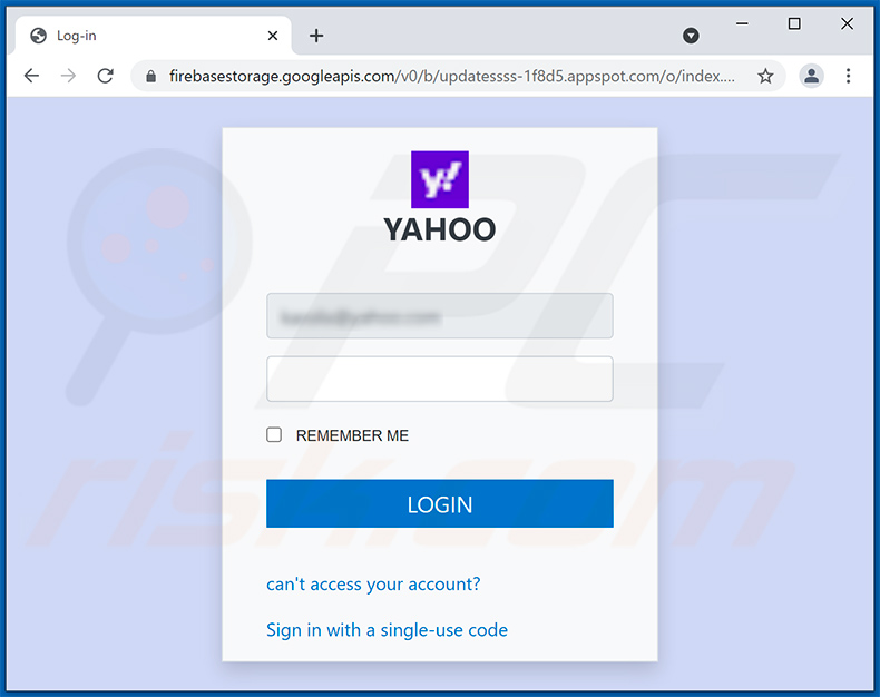 Screenshot del sito di phishing promosso attraverso We Noticed A Login From A Device You Don't Usually Use  (2021-09-02)