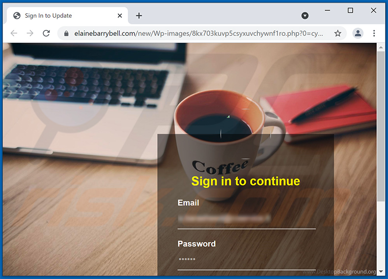 Screenshot del sito di phishing promosso (2021-09-23)